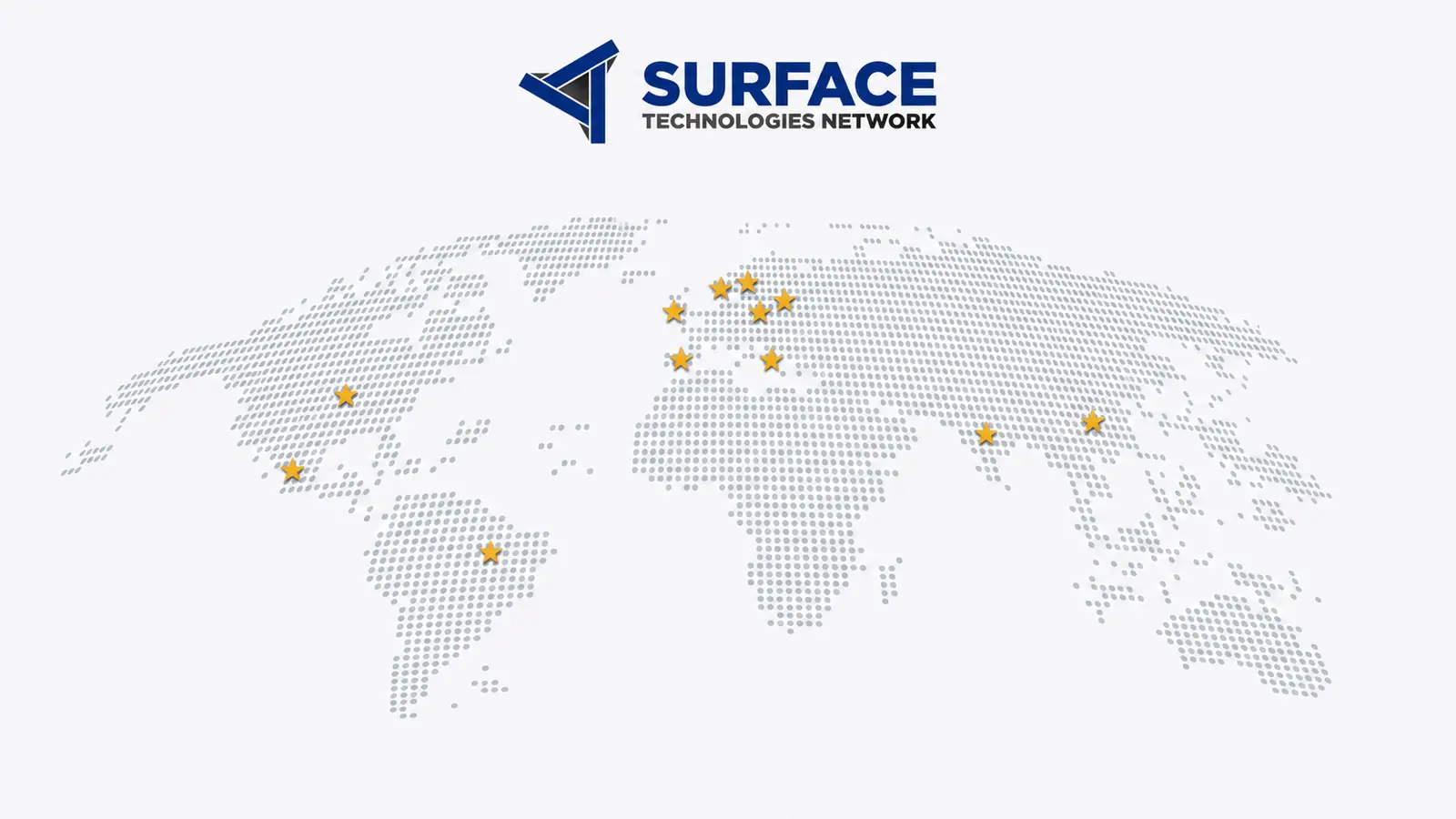 Surface Technologies Network: Weltkarte mit internationalen Standorten